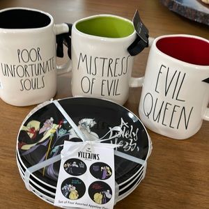 RAE DUNN Disney Bundle of 3 Villains Mugs